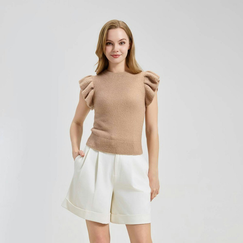A New Day Women's Ruffle Cap Sleeve Crewneck Sweater: $36 A New Day Women's Ruffle Cap Sleeve Crewneck Sweater: $36