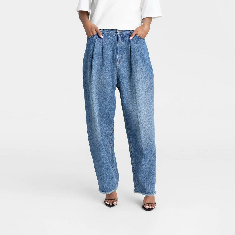 Kahlana Women's High-Rise Barrel Leg Devin Jeans: $25 Kahlana Women's High-Rise Barrel Leg Devin Jeans: $25
