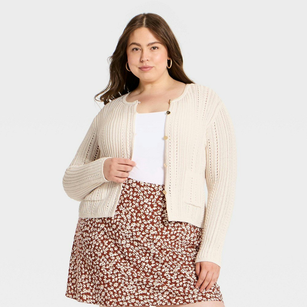 A New Day Women's Pointelle Cardigan Sweater: $35 A New Day Women's Pointelle Cardigan Sweater: $35
