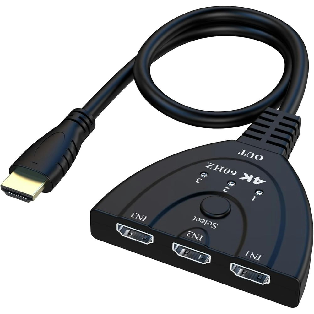 Duomigo 3-Port 4K 60Hz HDMI Switcher: $15.09