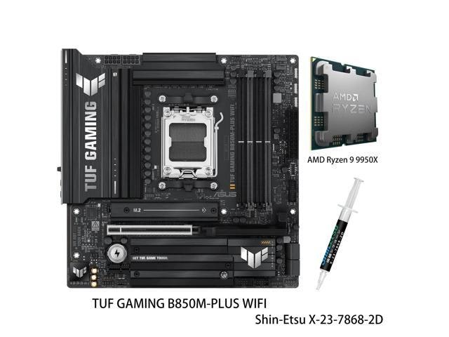 Asus TUF Gaming B850M-Plus WiFi Motherboard and AMD Ryzen 9 9950X CPU Combo: $1,099.99