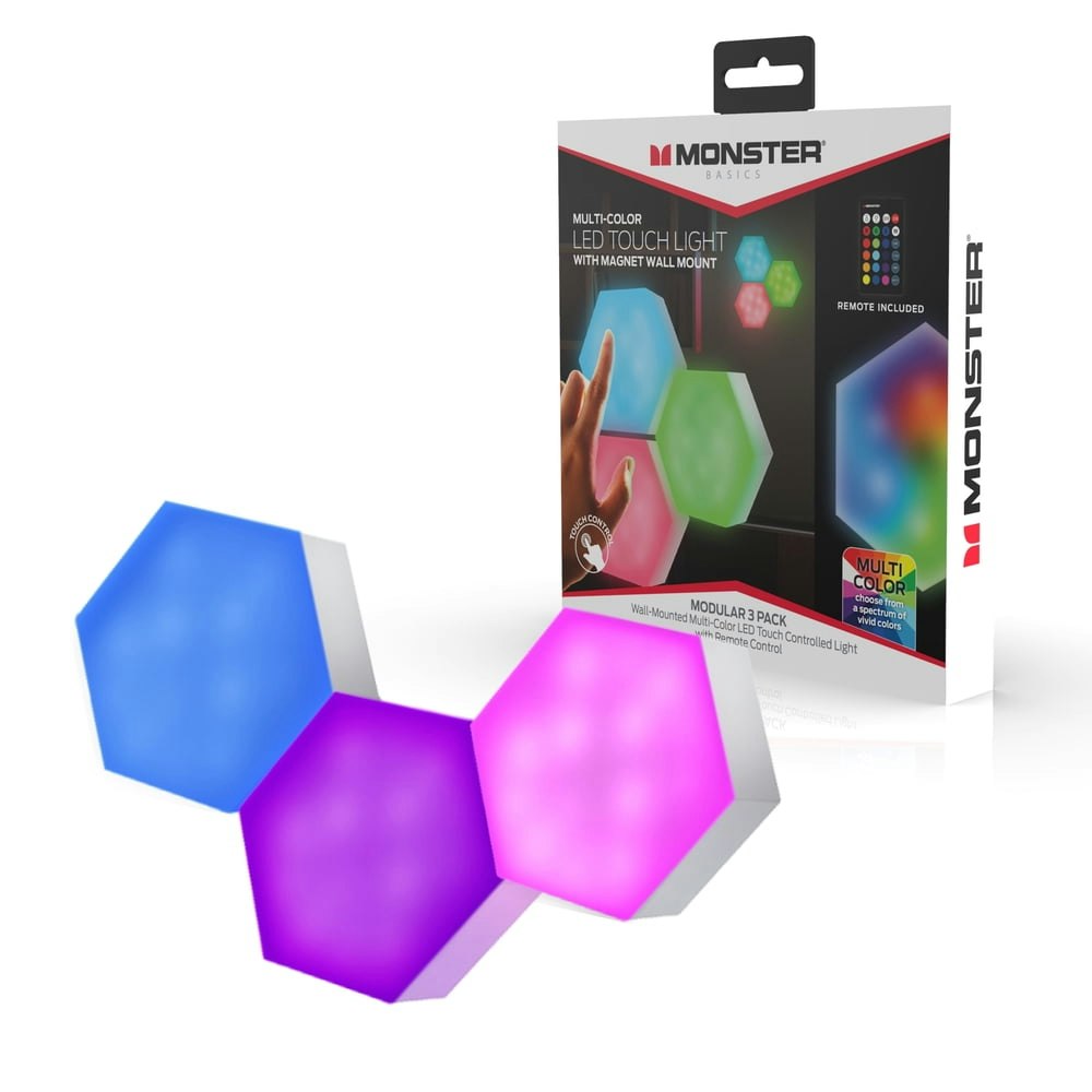Monster Hexagon LED Touch Lights: $11.99 Monster Hexagon LED Touch Lights: $11.99