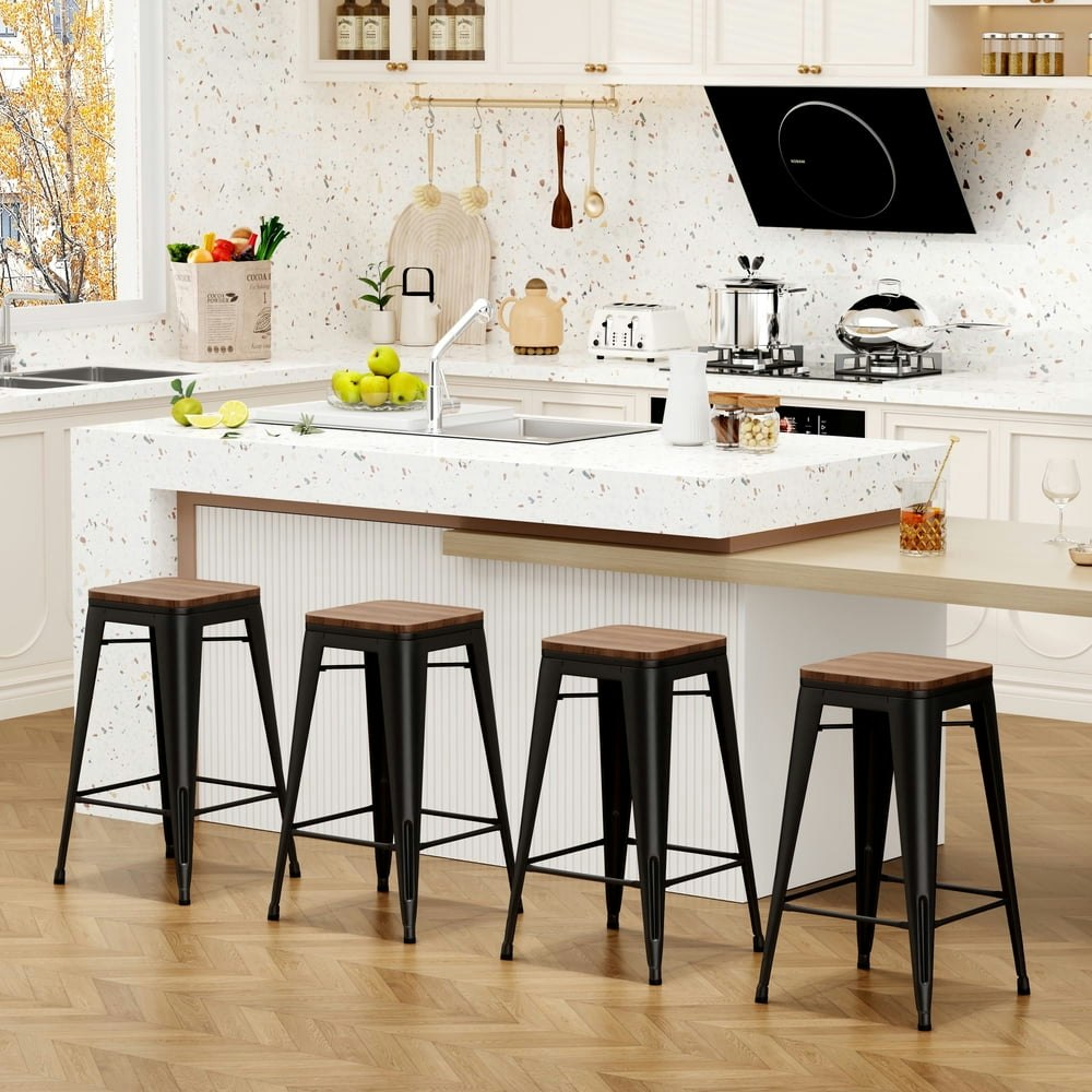 Andeworld 24-Inch Metal Counter Bar Stools 4-Pack: $105.99 Andeworld 24-Inch Metal Counter Bar Stools 4-Pack: $105.99