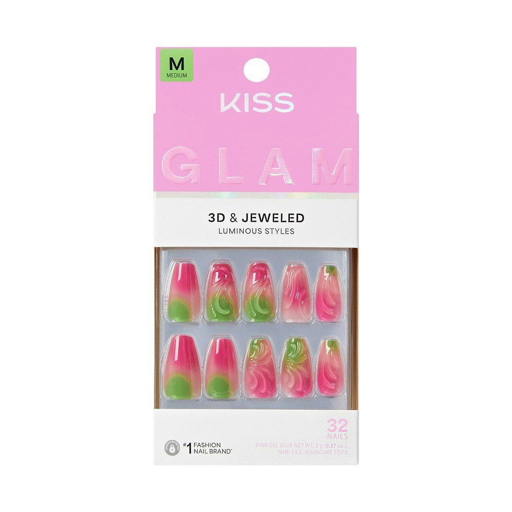 Kiss Glam Jeweled Press-On Coffin Nails 35-Count: $11.99 Kiss Glam Jeweled Press-On Coffin Nails 35-Count: $11.99