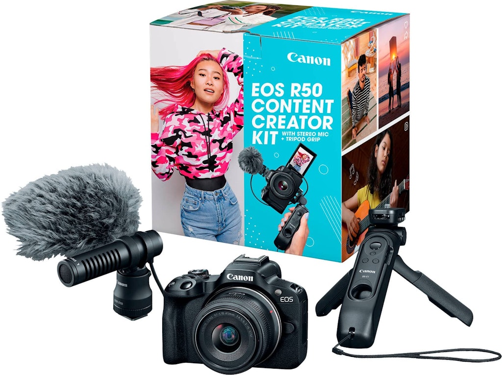 Canon EOS R50 Mirrorless Camera Content Creator Kit: $1,049
