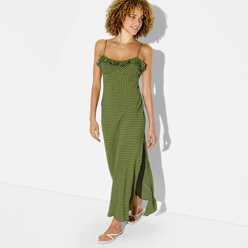 Wild Fable Women's Ruffle Trim Maxi Slip Dress: $38 Wild Fable Women's Ruffle Trim Maxi Slip Dress: $38