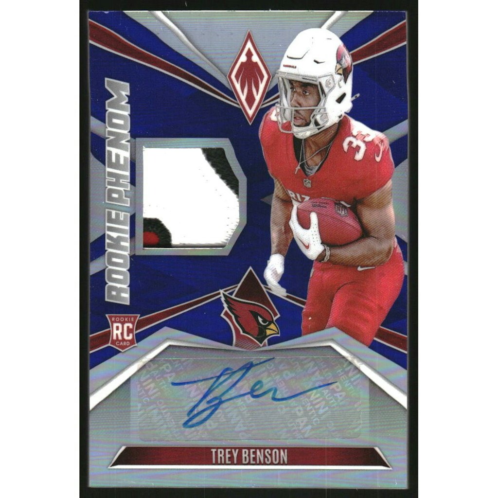 2024 Panini Phoenix Trey Benson Rookie Phenoms Jersey Autograph Card: $27 2024 Panini Phoenix Trey Benson Rookie Phenoms Jersey Autograph Card: $27