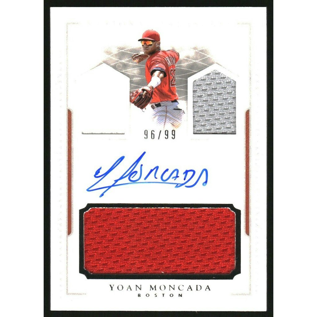 2016 Panini National Treasures Yoan Moncada Player's Collection Signature Materials Card: $60 2016 Panini National Treasures Yoan Moncada Player's Collection Signature Materials Card: $60