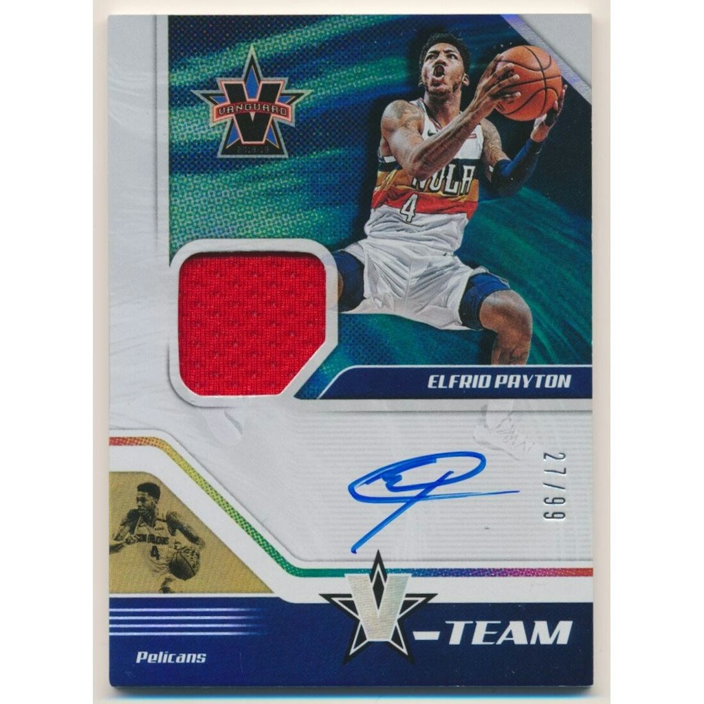 Elfrid Payton 2018-19 Panini Chronicles Vanguard V-Team Signature Swatch Card: $13.50 Elfrid Payton 2018-19 Panini Chronicles Vanguard V-Team Signature Swatch Card: $13.50