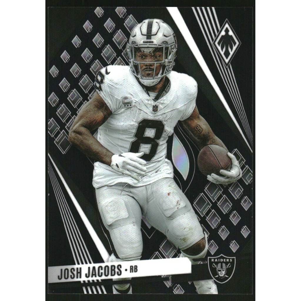 2023 Panini Phoenix Black Josh Jacobs #57 Card: $30 2023 Panini Phoenix Black Josh Jacobs #57 Card: $30