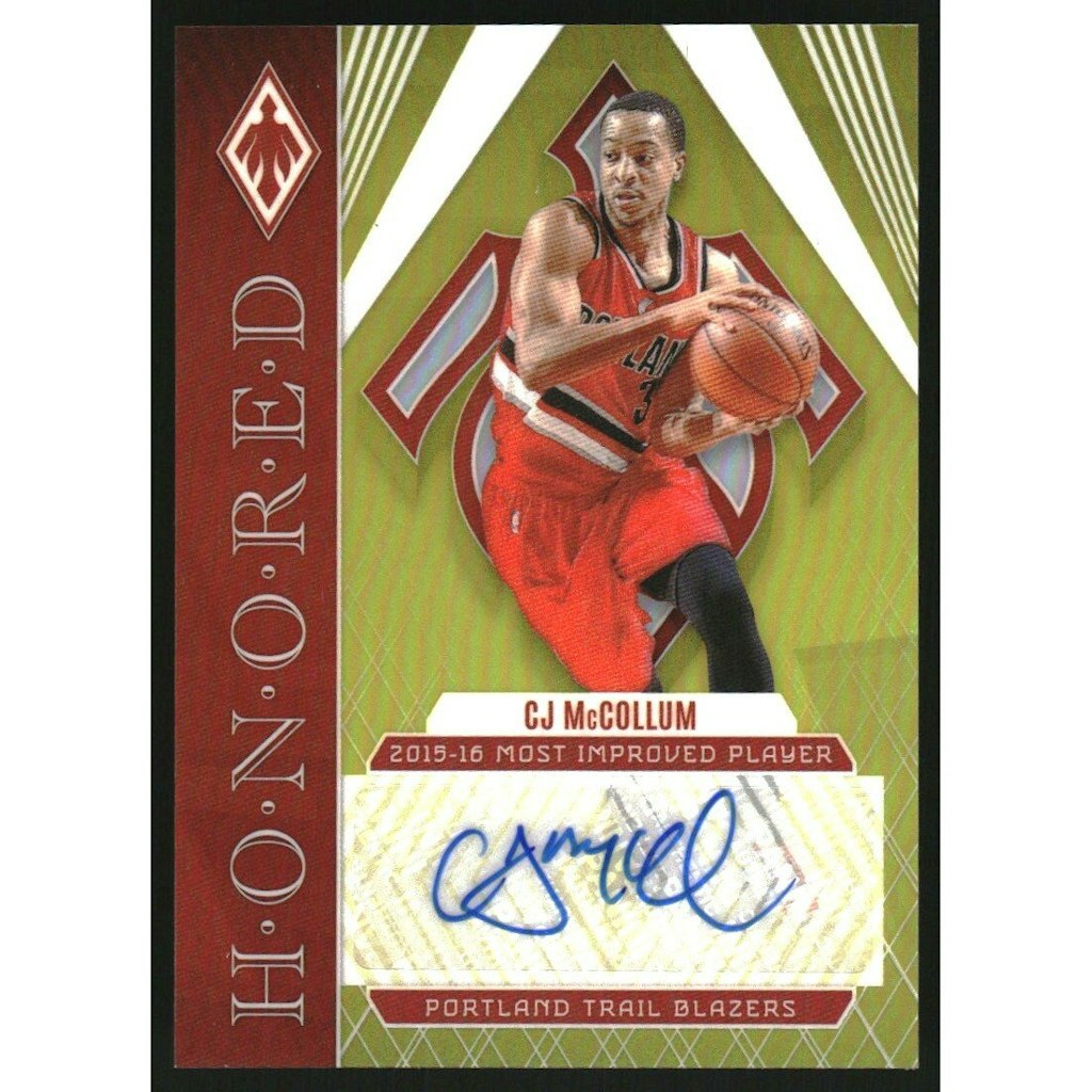 2023-24 Panini Phoenix CJ McCollum Honored Signatures Yellow Autograph Card: $20 2023-24 Panini Phoenix CJ McCollum Honored Signatures Yellow Autograph Card: $20