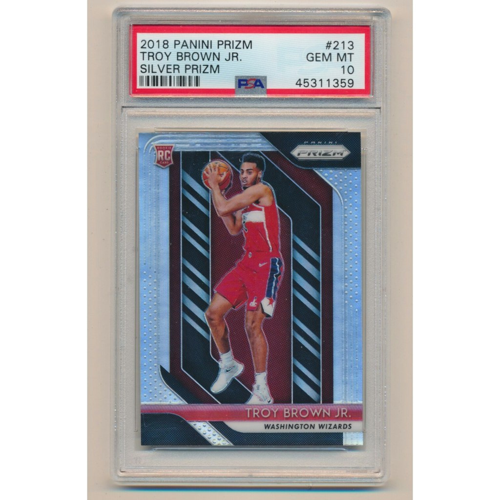 2018-19 Panini Prizm Silver Troy Brown Jr. #213 Trading Card: $50 2018-19 Panini Prizm Silver Troy Brown Jr. #213 Trading Card: $50
