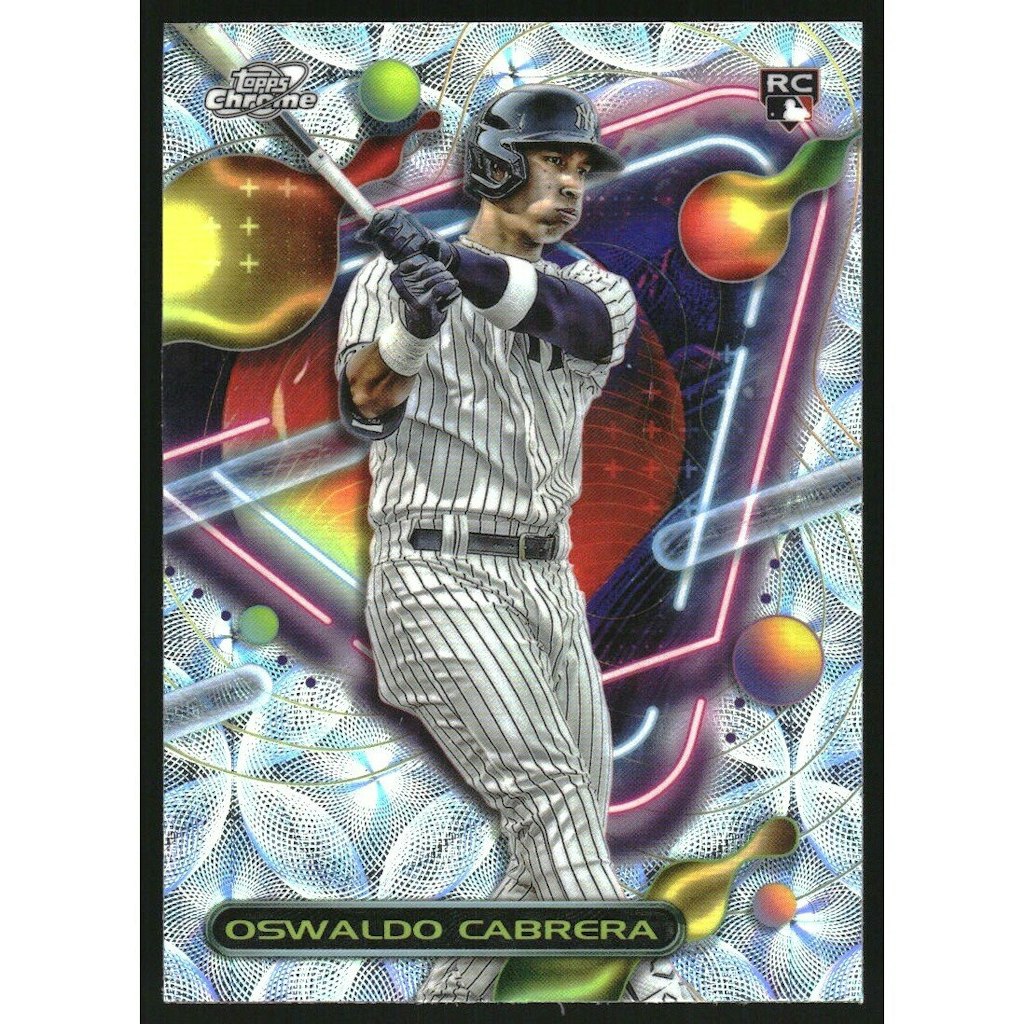 Oswaldo Cabrera 2023 Topps Cosmic Chrome Nucleus Refractor Trading Card: $10.80 Oswaldo Cabrera 2023 Topps Cosmic Chrome Nucleus Refractor Trading Card: $10.80