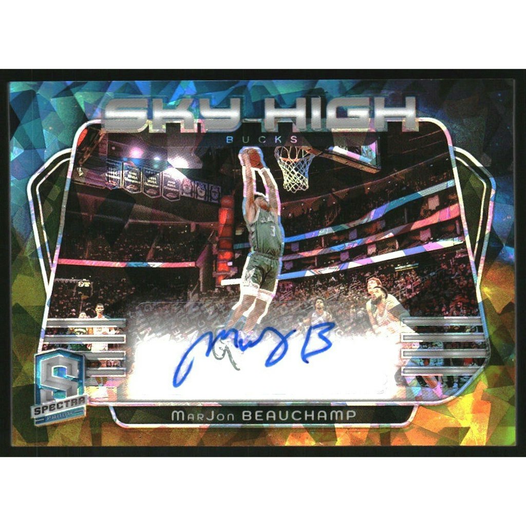 2023-24 Panini Spectra Sky High Signatures Astral MarJon Beauchamp Card: $18 2023-24 Panini Spectra Sky High Signatures Astral MarJon Beauchamp Card: $18