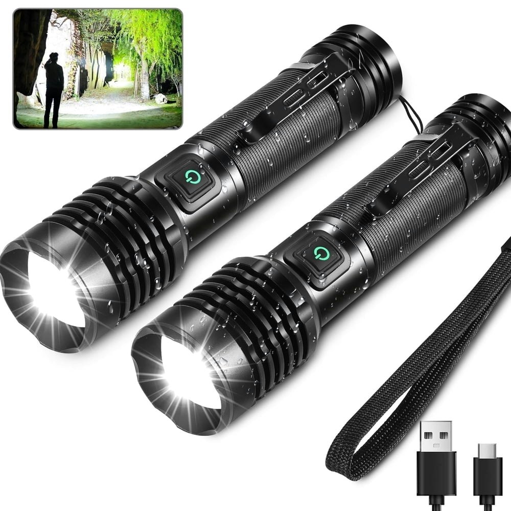 Rechargeable LED Flashlight 2-Pack: $15.99 Rechargeable LED Flashlight 2-Pack: $15.99