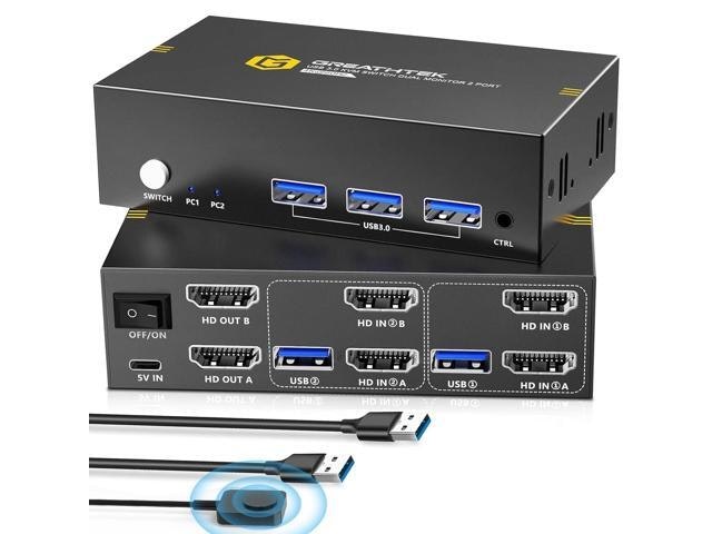 USB 3.0 2-Port Dual Monitor 4K HDMI KVM Switch: $93.66 USB 3.0 2-Port Dual Monitor 4K HDMI KVM Switch: $93.66
