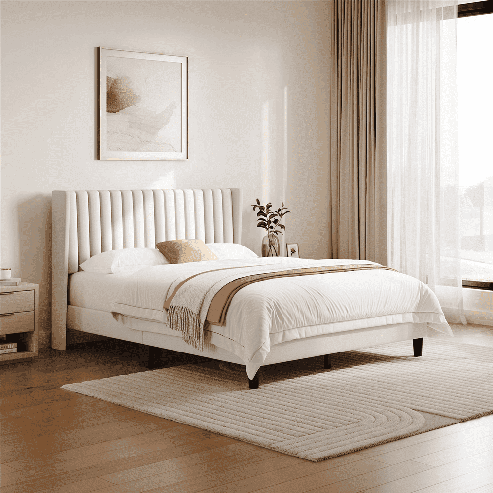Yaheetech Upholstered Queen Platform Bed with Headboard: $112.94 Yaheetech Upholstered Queen Platform Bed with Headboard: $112.94