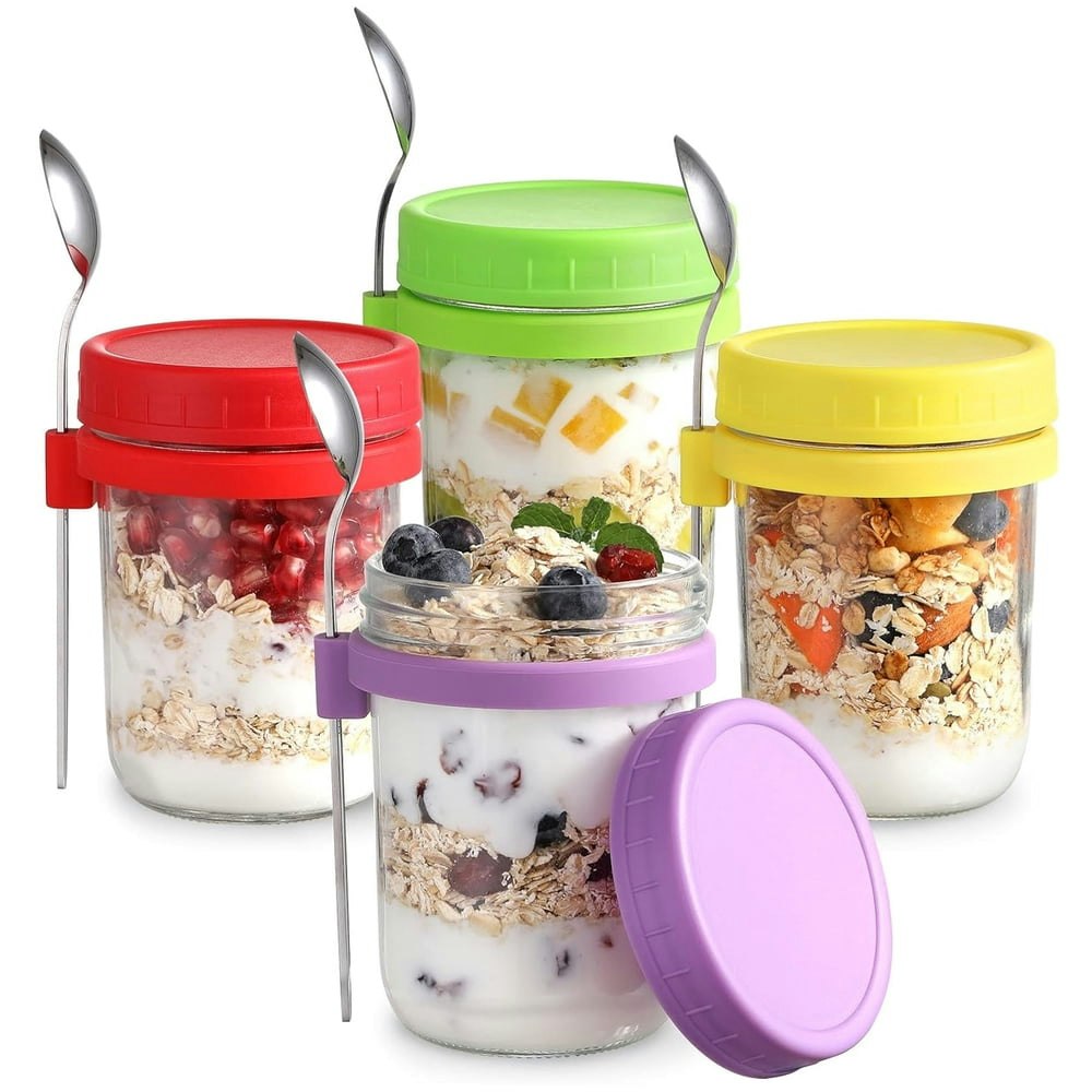 Foukus 16-oz. Overnight Oats Containers with Lids and Spoons 4-Pack: $13.99 Foukus 16-oz. Overnight Oats Containers with Lids and Spoons 4-Pack: $13.99
