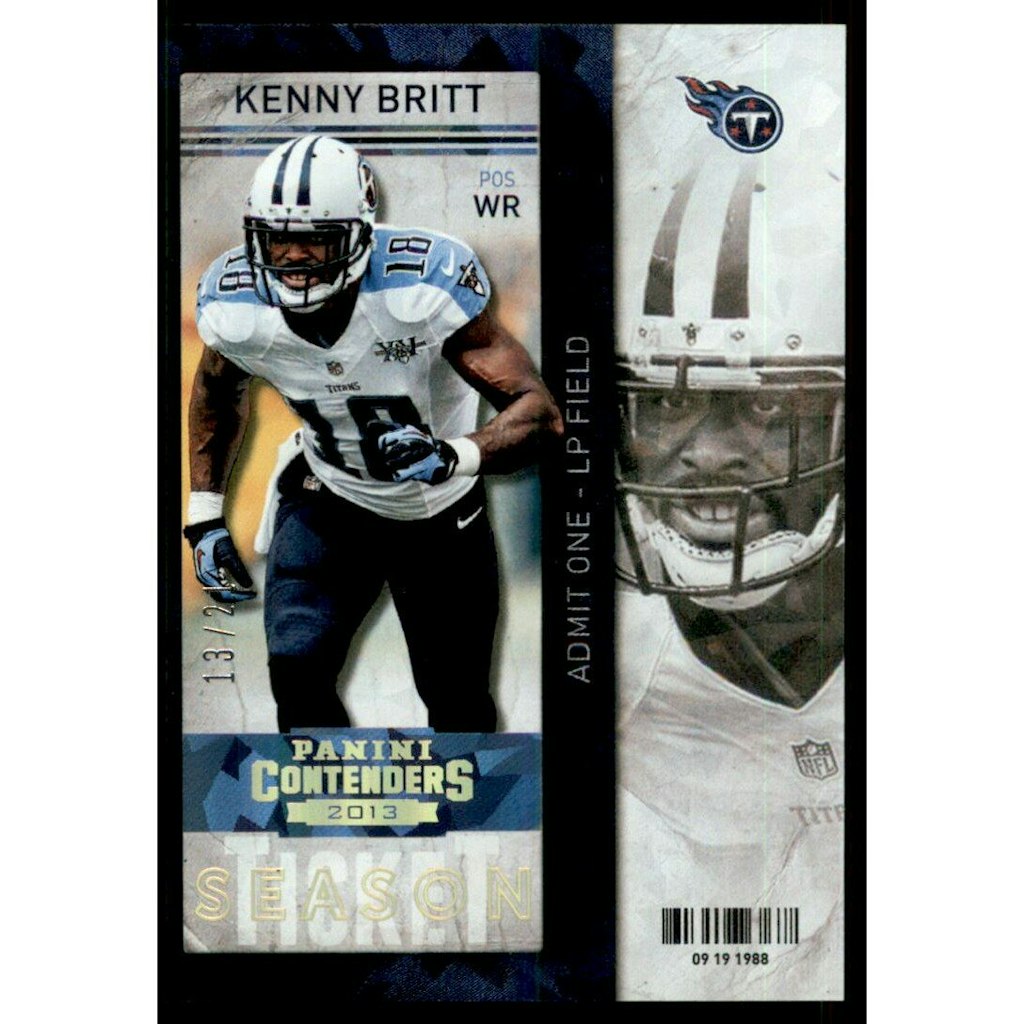 2013 Panini Contenders Cracked Ice Kenny Britt #96 Trading Card: $13.50 2013 Panini Contenders Cracked Ice Kenny Britt #96 Trading Card: $13.50