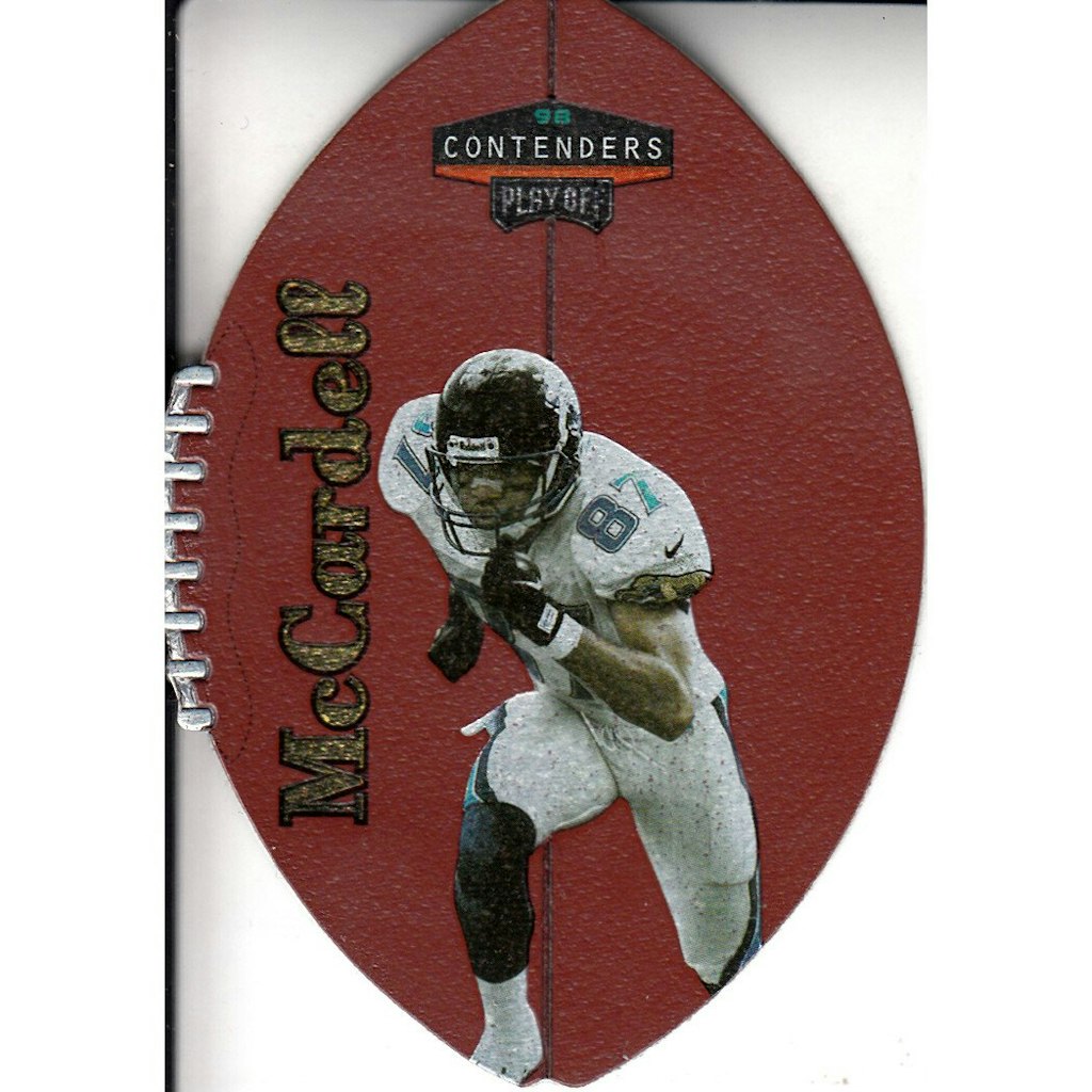 1998 Playoff Contenders Leather Gold Keenan McCardell #41/85: $22.50 1998 Playoff Contenders Leather Gold Keenan McCardell #41/85: $22.50