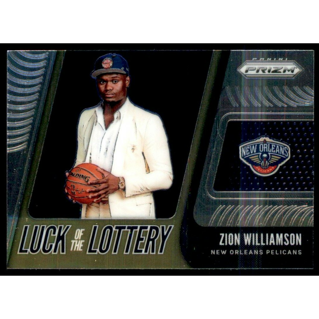 2019-20 Panini Prizm Zion Williamson Luck of the Lottery Trading Card: $18 2019-20 Panini Prizm Zion Williamson Luck of the Lottery Trading Card: $18