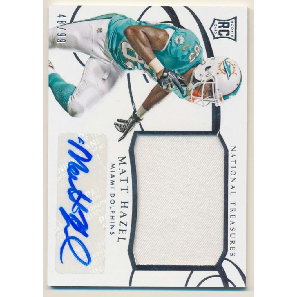 2014 Panini National Treasures Matt Hazel Jersey Auto Rookie Card: $30