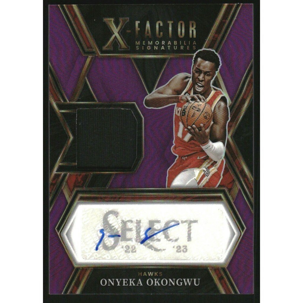 2022-23 Select X-Factor Onyeka Okongwu Memorabilia Signature Card: $18 2022-23 Select X-Factor Onyeka Okongwu Memorabilia Signature Card: $18