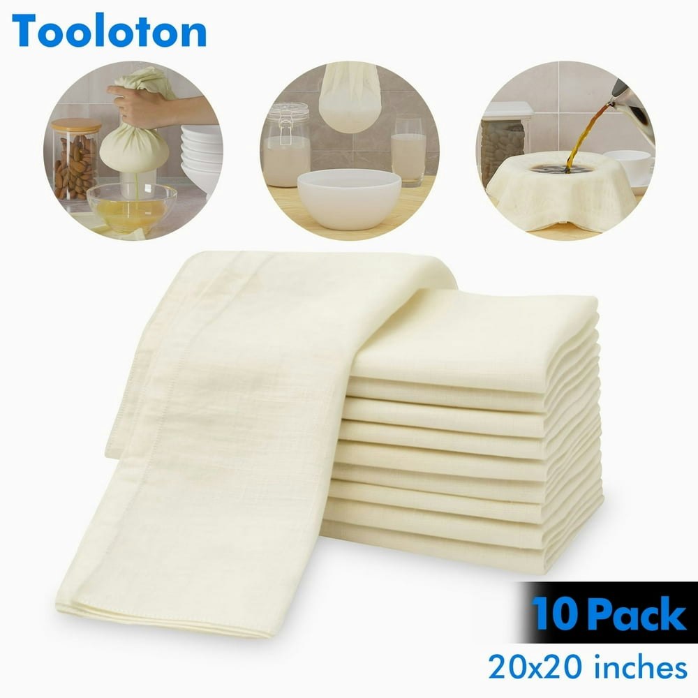 Tooloton 20x20-inch Reusable Unbleached Cotton Cheesecloth: $8.98 Tooloton 20x20-inch Reusable Unbleached Cotton Cheesecloth: $8.98