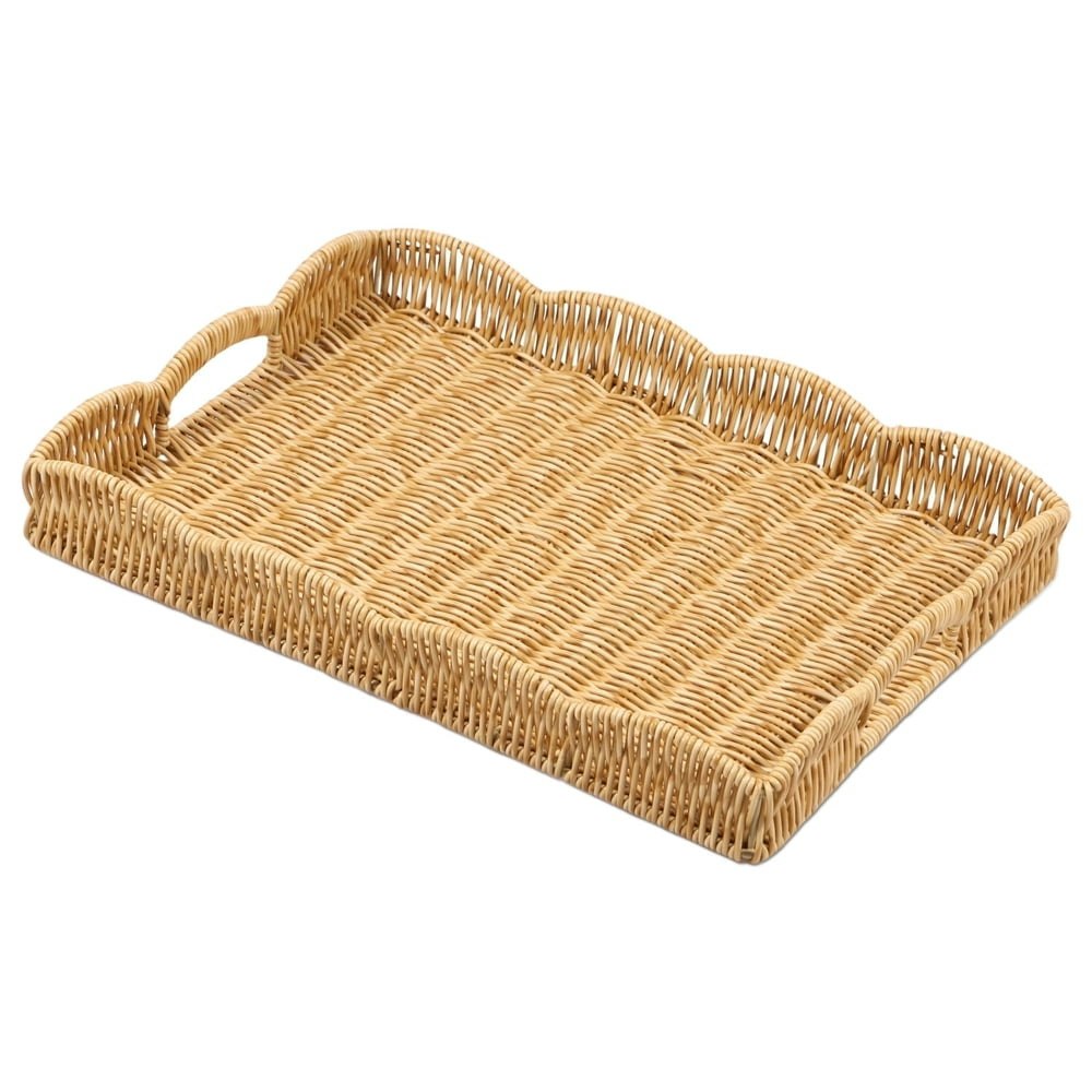 14.76" x 11" Rectangular Imitation Rattan Serving Tray: $15.99 14.76" x 11" Rectangular Imitation Rattan Serving Tray: $15.99