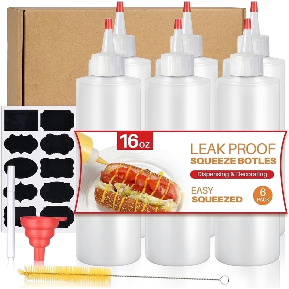 Sopito 16-ounce Plastic Condiment Squeeze Bottles 6-Pack: $15.29 Sopito 16-ounce Plastic Condiment Squeeze Bottles 6-Pack: $15.29