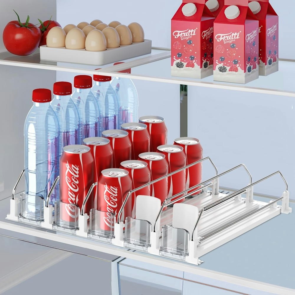 Self-Pushing Fridge Drink Organizer 25-Can Capacity: $26.37 Self-Pushing Fridge Drink Organizer 25-Can Capacity: $26.37
