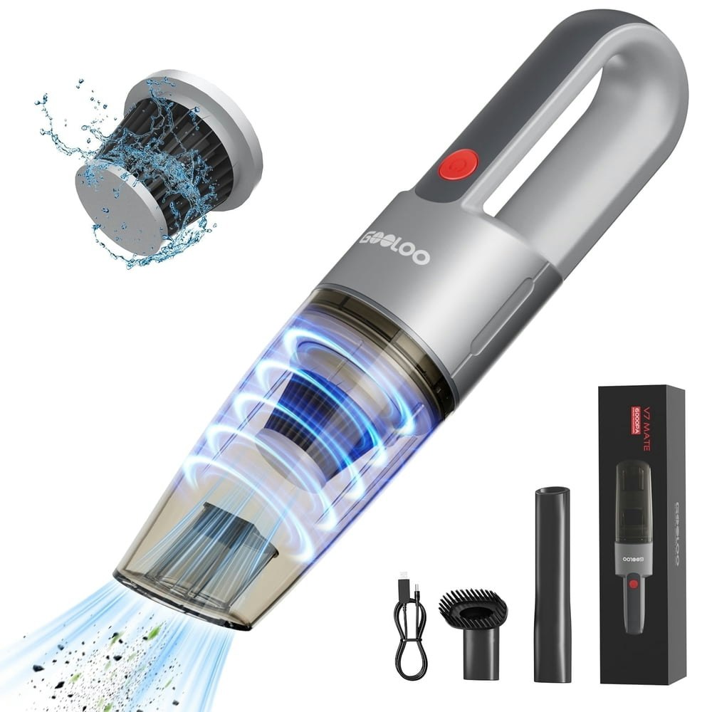 Gooloo V7 Mate Cordless Handheld Car Vacuum Cleaner: $17.99