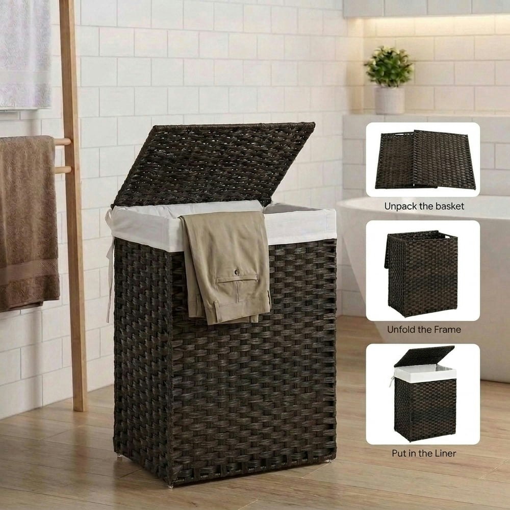 Ledrem 23.8-Gallon Foldable Rattan Laundry Hamper: $36.99 Ledrem 23.8-Gallon Foldable Rattan Laundry Hamper: $36.99
