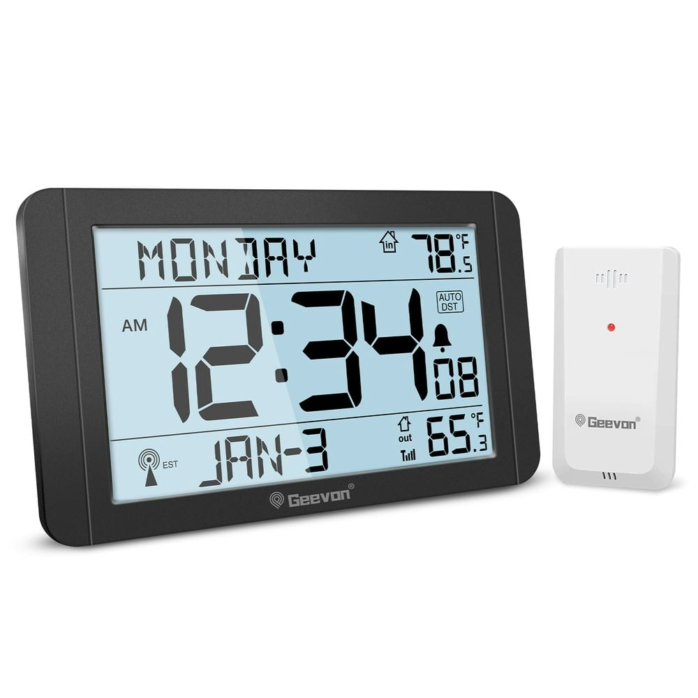 Geevon 10.8-inch Atomic Clock with Indoor/Outdoor Temperature Sensor: $30.49 Geevon 10.8-inch Atomic Clock with Indoor/Outdoor Temperature Sensor: $30.49