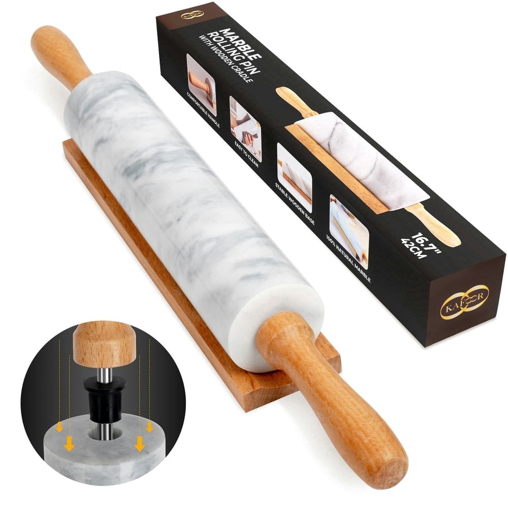Kafoor 16.7-inch Marble Rolling Pin with Stand: $18.41 Kafoor 16.7-inch Marble Rolling Pin with Stand: $18.41