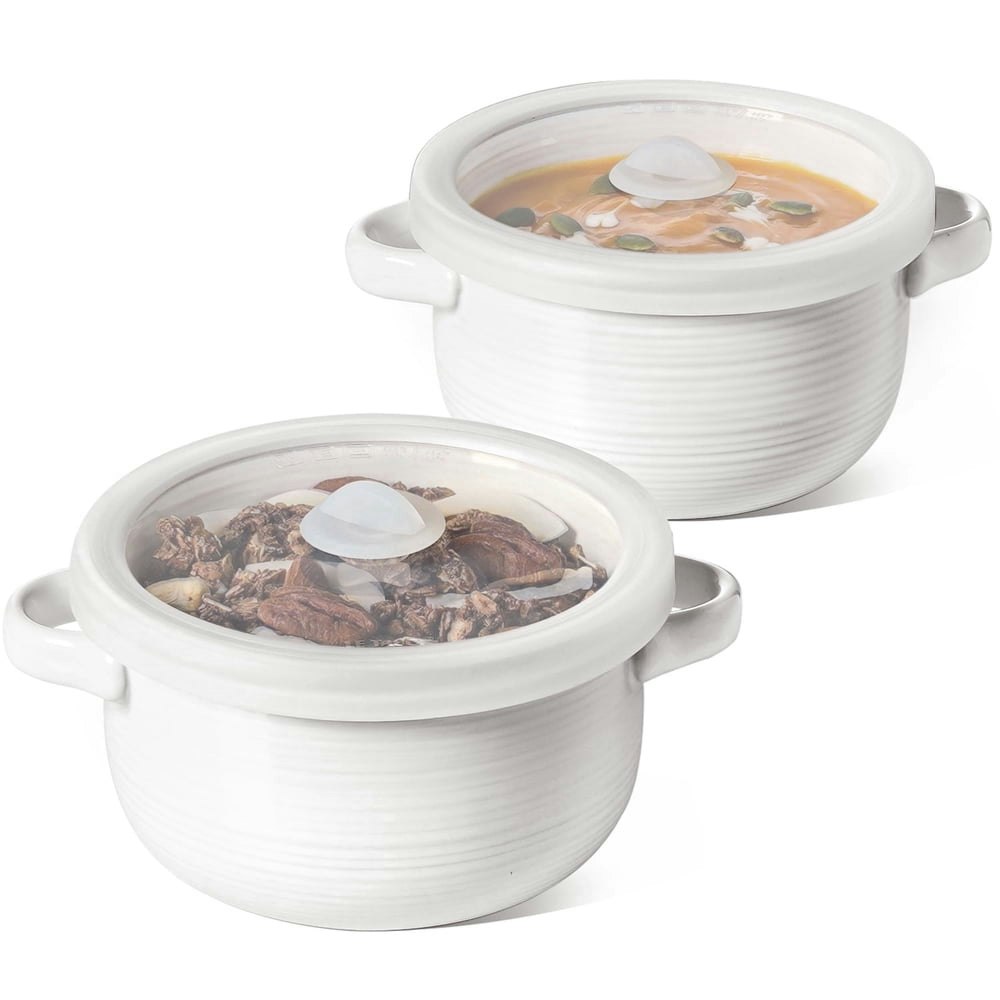 Le Tauci 28-oz. Ceramic Soup Bowl with Lid 2-Pack: $26.98