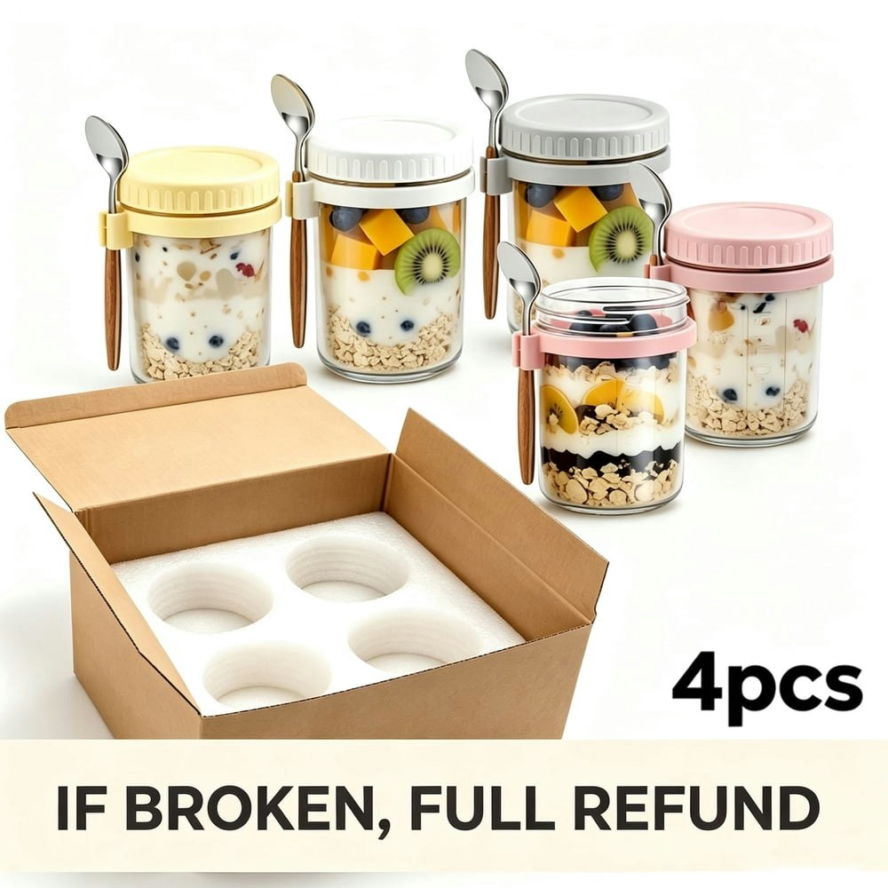 Overnight Oat Container 16-oz Glass Jar 4-Pack: $16.14 Overnight Oat Container 16-oz Glass Jar 4-Pack: $16.14