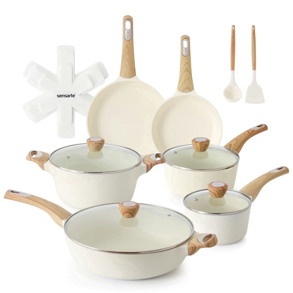 Sensarte 19-Piece Ceramic Nonstick Cookware Set: $89.99 Sensarte 19-Piece Ceramic Nonstick Cookware Set: $89.99