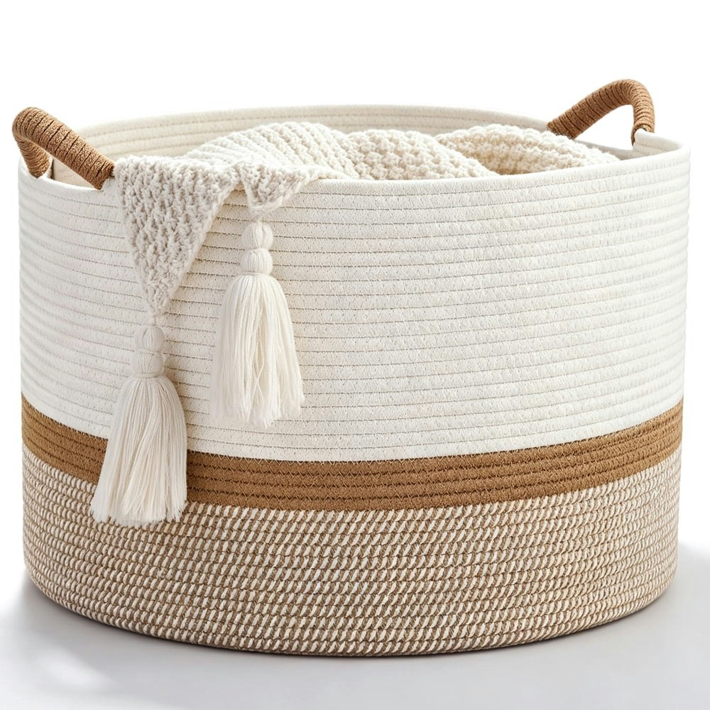 Natubeau 67L Cotton Rope Woven Storage Basket: $23.99