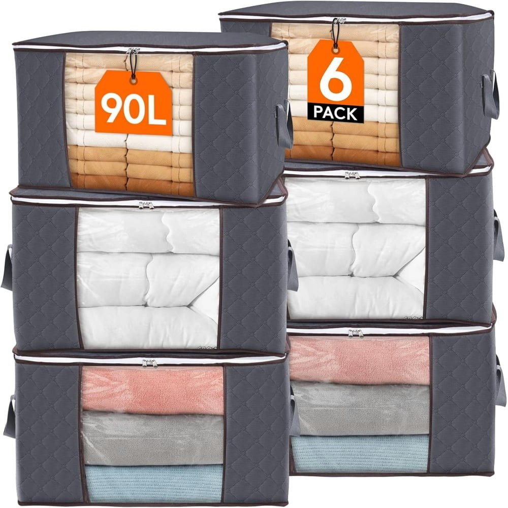 90L Large Foldable Storage Bags 6-Pack: $16.52 90L Large Foldable Storage Bags 6-Pack: $16.52
