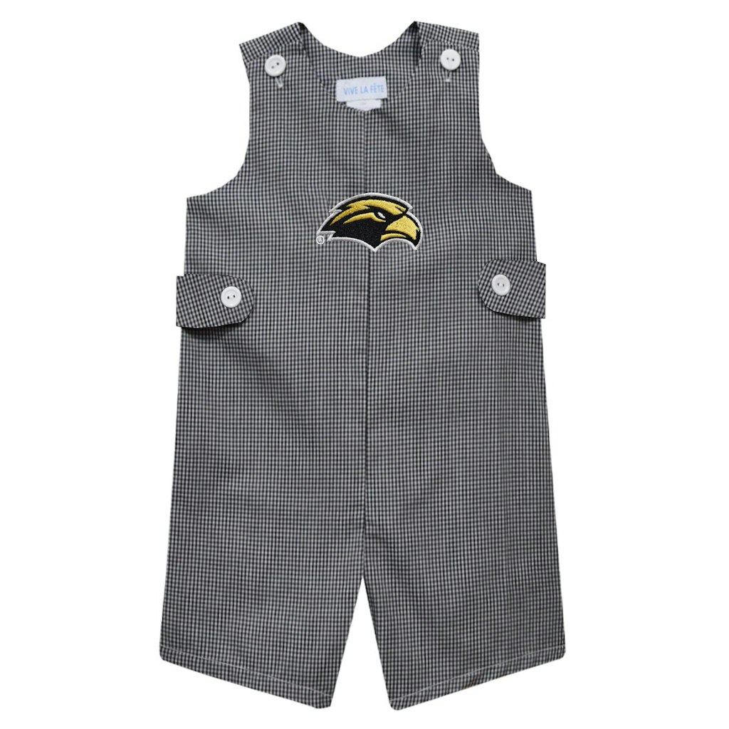 Vive La Fete Southern Miss Golden Eagles Gingham Toddler Romper: $51.99 Vive La Fete Southern Miss Golden Eagles Gingham Toddler Romper: $51.99