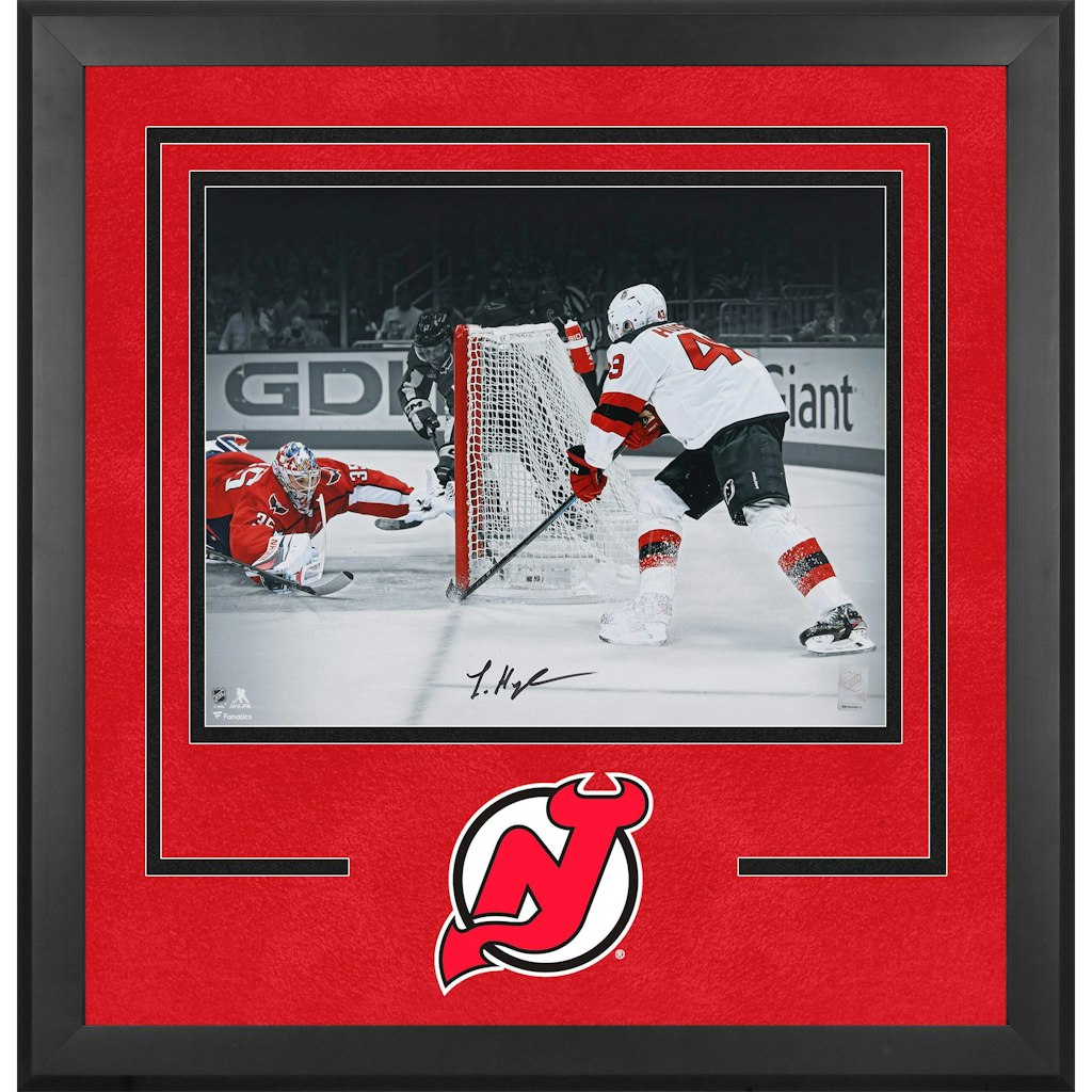 Luke Hughes New Jersey Devils Autographed Framed 16" x 20" Photograph: $219.99 Luke Hughes New Jersey Devils Autographed Framed 16" x 20" Photograph: $219.99