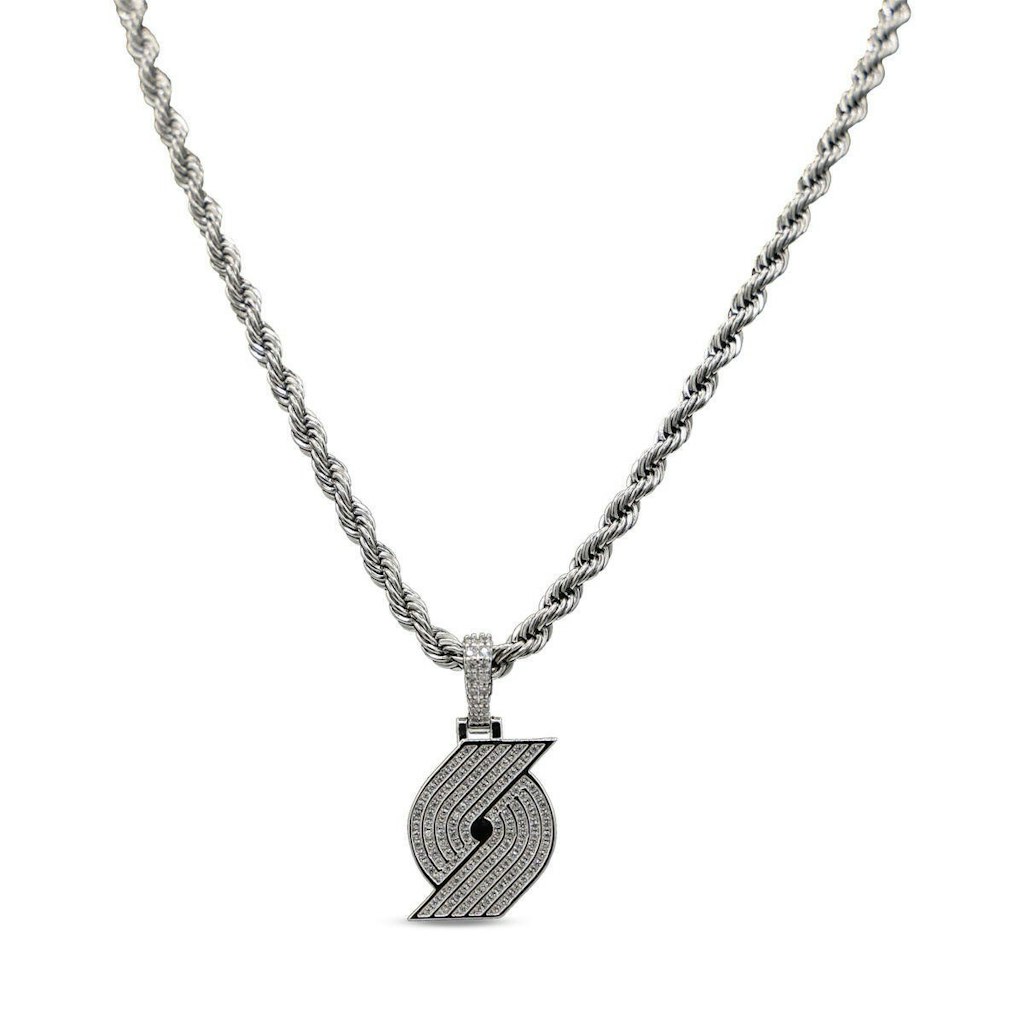 GLD Portland Trail Blazers 14K White Gold Logo Pendant and 20-inch Rope Chain: $189.99 GLD Portland Trail Blazers 14K White Gold Logo Pendant and 20-inch Rope Chain: $189.99