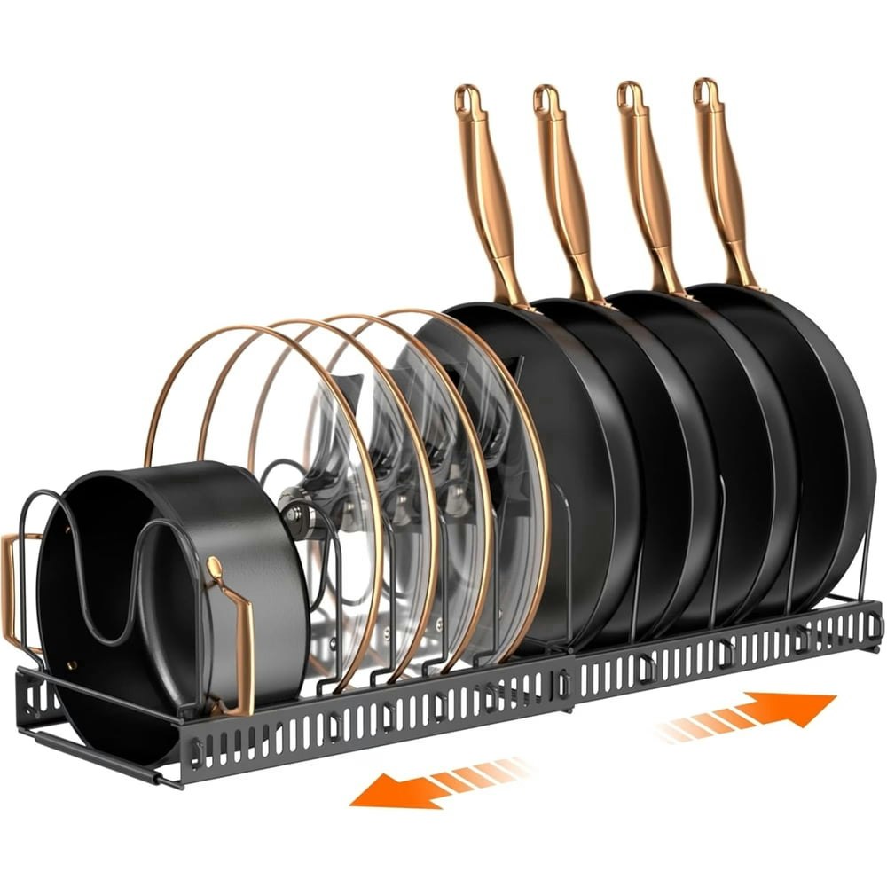 Pantasia Expandable Pots and Pans Organizer Rack: $16.19 Pantasia Expandable Pots and Pans Organizer Rack: $16.19
