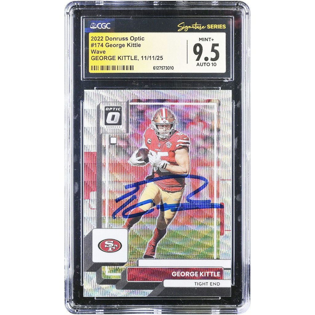 George Kittle San Francisco 49ers 2022 Panini Donruss Optic Autographed Trading Card: $379.99 George Kittle San Francisco 49ers 2022 Panini Donruss Optic Autographed Trading Card: $379.99