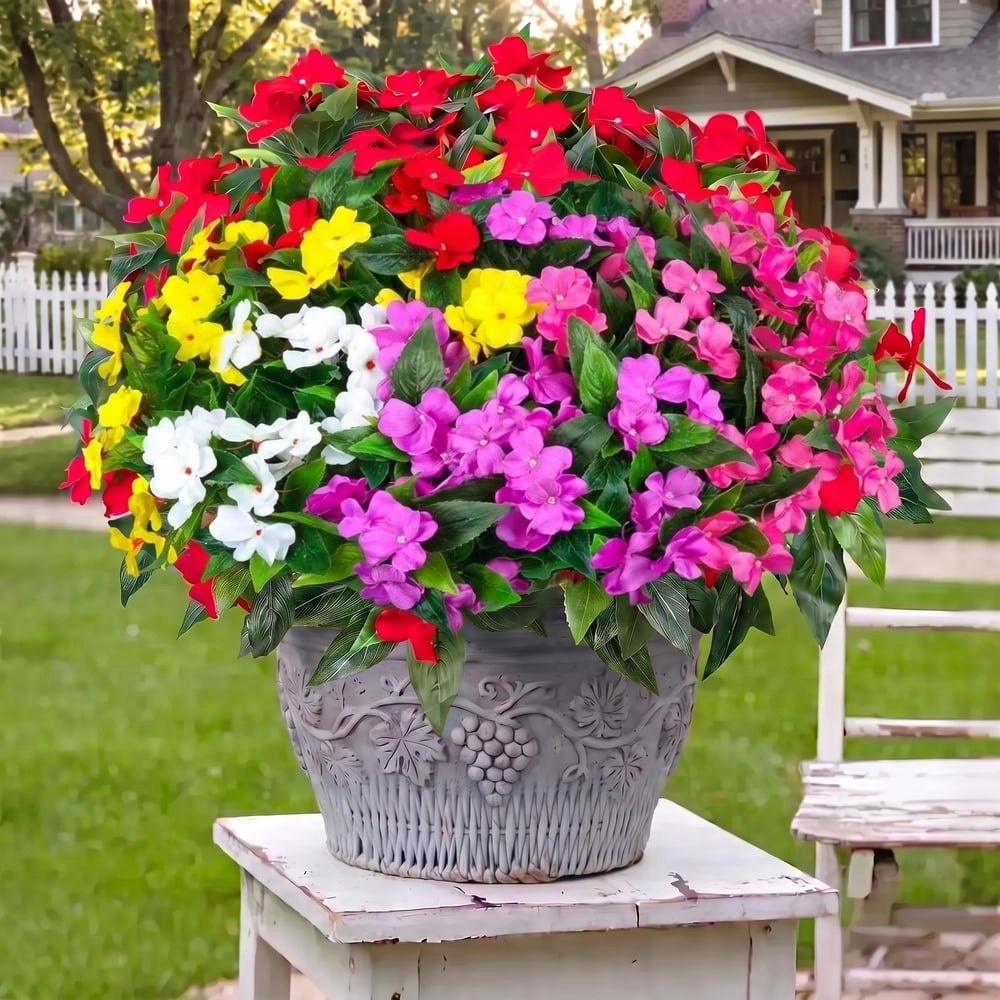 Scidweet Artificial Silk Impatiens Flowers 6-Bundle Pack: $13.79