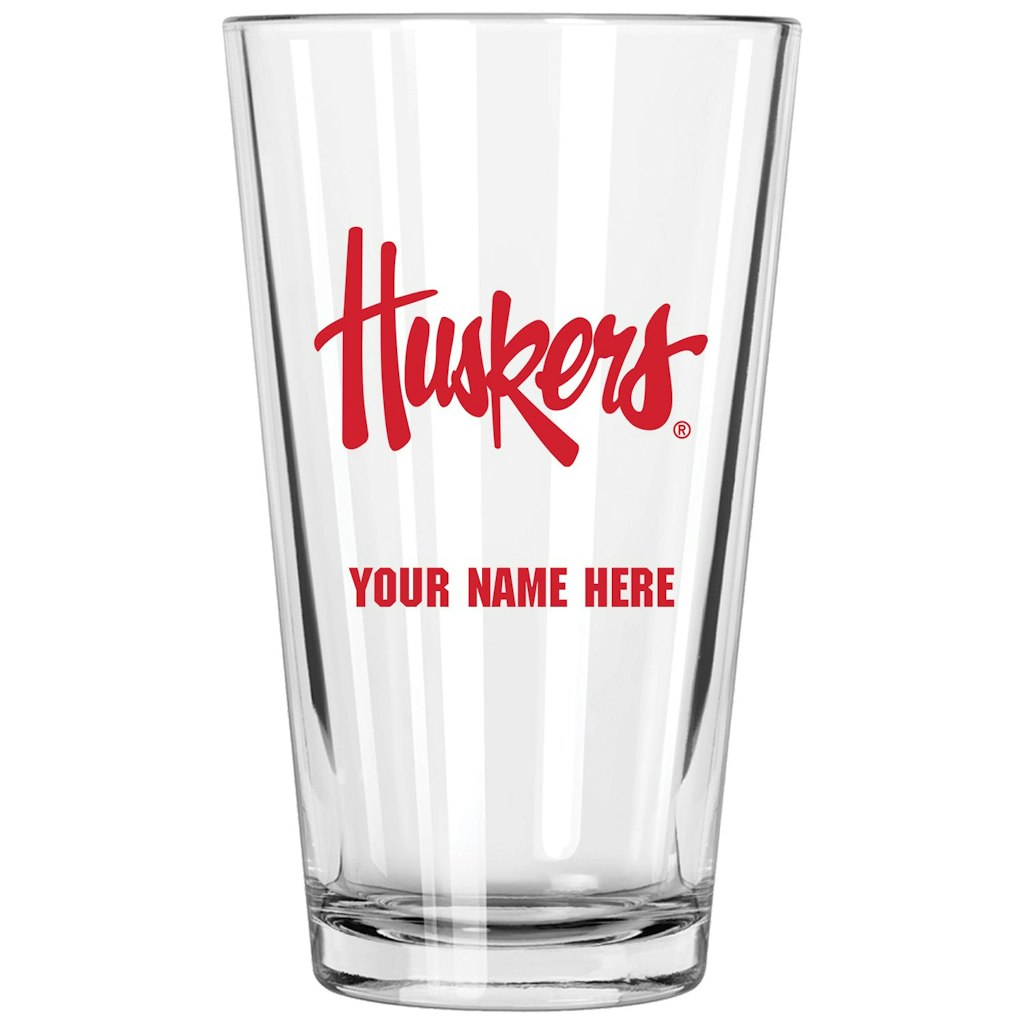 Nebraska Huskers 16-ounce Personalized Pint Glass: $34.99 Nebraska Huskers 16-ounce Personalized Pint Glass: $34.99