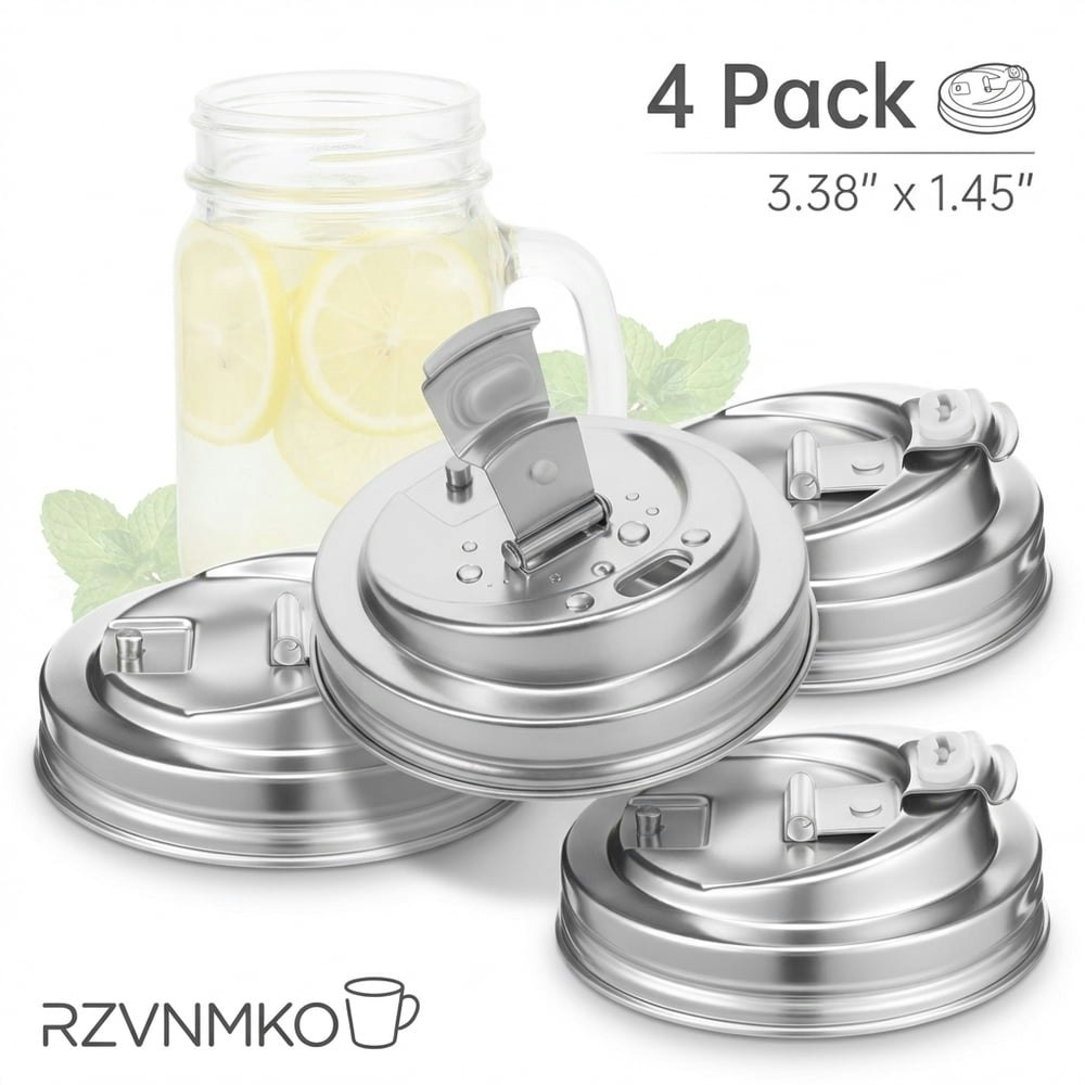 Mason Jar Wide Mouth Drinking Lids 4-Pack: $16.49