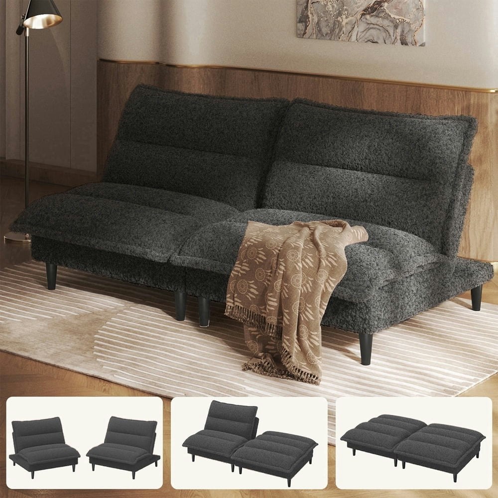 Patbrela 71-inch 4-in-1 Convertible Teddy Plush Futon Sofa Bed: $149.78 Patbrela 71-inch 4-in-1 Convertible Teddy Plush Futon Sofa Bed: $149.78