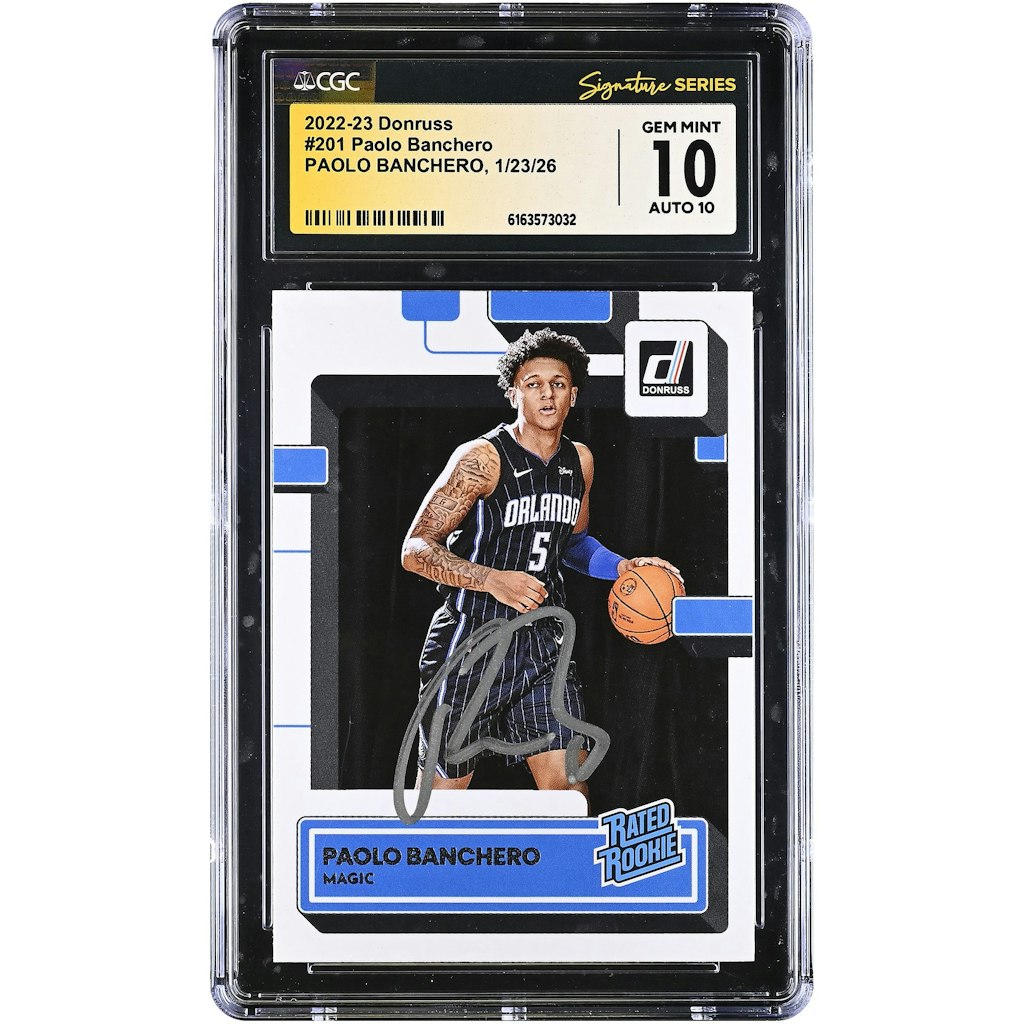 Paolo Banchero Orlando Magic Autographed 2022-23 Panini Donruss Rated Rookie Card: $279.99 Paolo Banchero Orlando Magic Autographed 2022-23 Panini Donruss Rated Rookie Card: $279.99